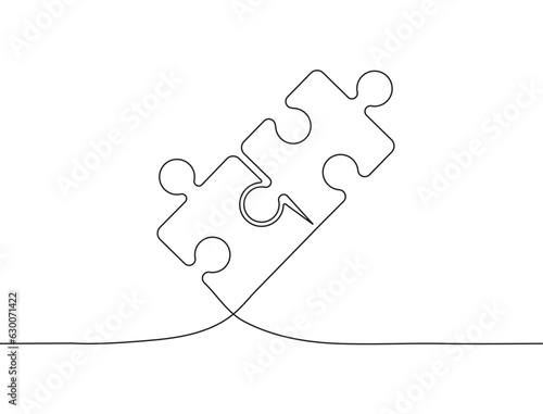Puzzles continuous line art puzzle game. Metaphor of problem solving, solution, and strategy.