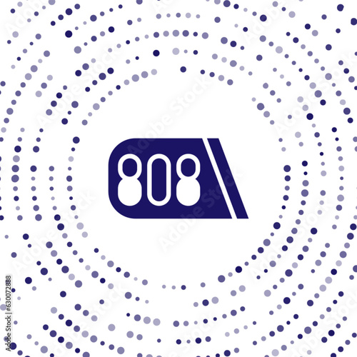 Blue Drum machine music producer equipment icon isolated on white background. Abstract circle random dots. Vector