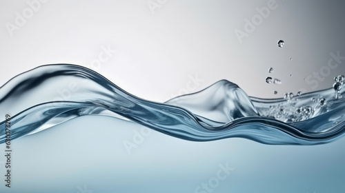 A Minimalistic Dance of Light and Shadow on a Gentle Stream of Water, water splash isolated on white
