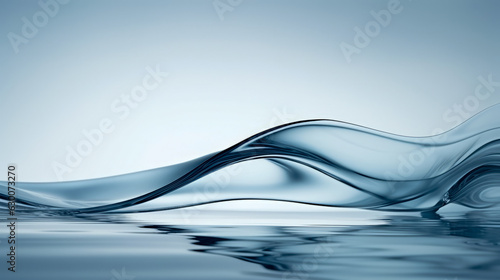 A Minimalistic Dance of Light and Shadow on a Gentle Stream of Water, abstract blue wave