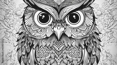 Mandala coloring page owl