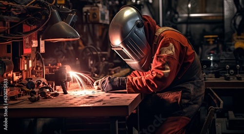 welder working in the factory, welder working in the workshop