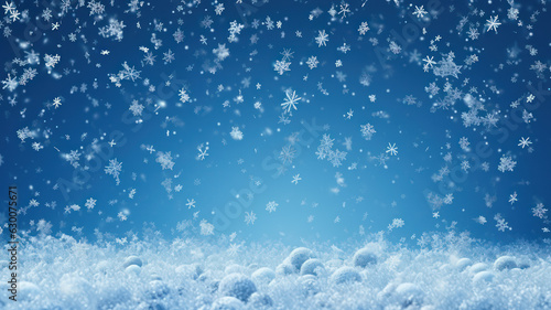 Seamless blue Christmas background with falling snow