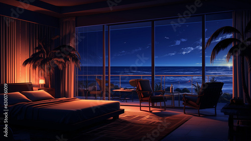 Blue Night at the Beach: Enjoying a Hotel Room Retreat © Martin Studio