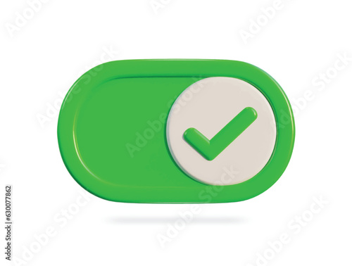 3d toggle switch buttons on and off icon vector illustration