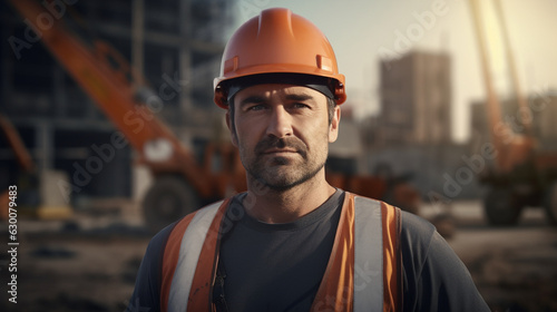 construction worker on the background of work