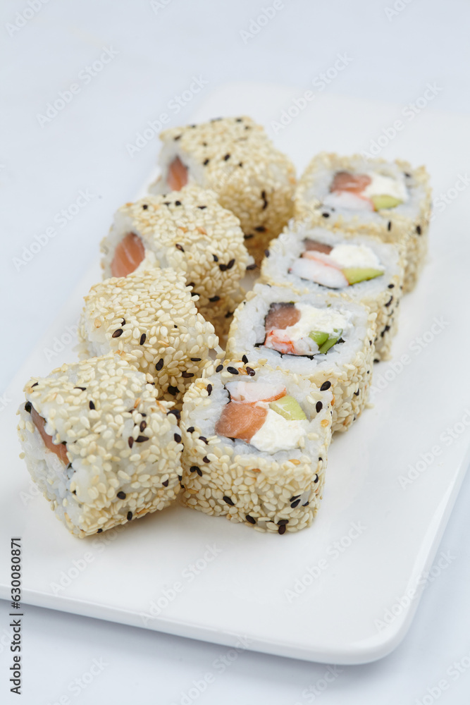 tasty sushi on the white tasty sushi on the white