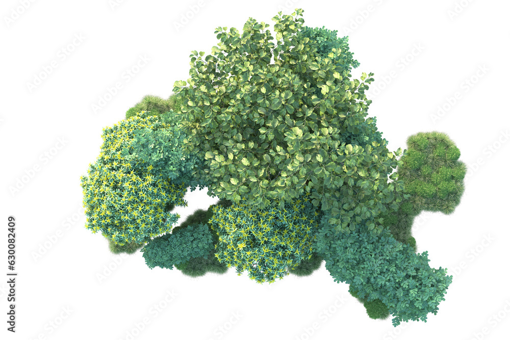 Green landscape isolated on transparent background. 3d rendering - illustration Green landscape isolated on transparent background. 3d rendering - illustration