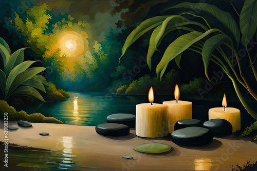 candles and stones