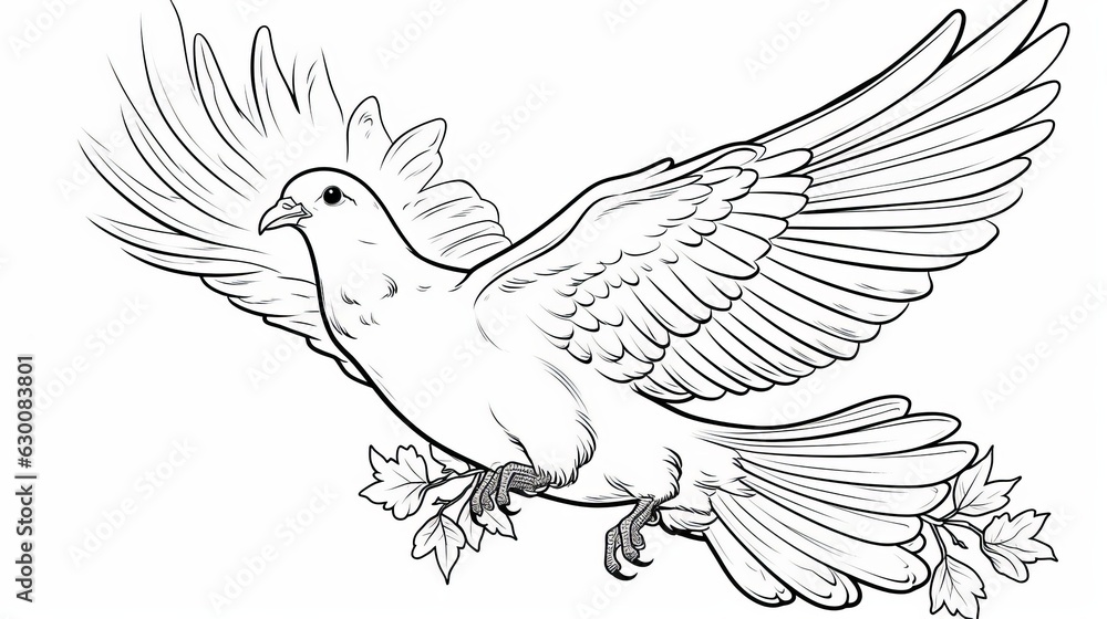 Fototapeta premium coloring book for children with birds, coloring with felt-tip pens and pencils on the theme of ornithology. The development of fine motor skills in children. Generative AI