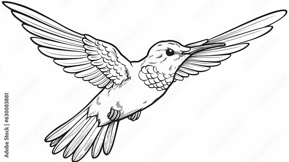 Naklejka premium coloring book for children with birds, coloring with felt-tip pens and pencils on the theme of ornithology. The development of fine motor skills in children. Generative AI