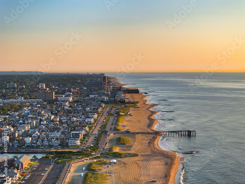 Distant Asbury Park Coastline from a drone view