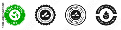 Hypoallergenic - vector label for product package.