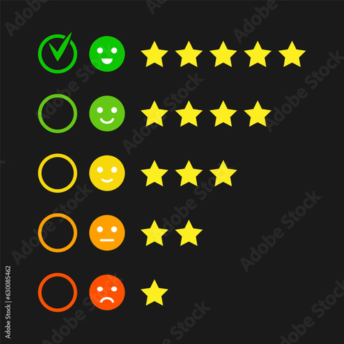 Rating stars - vector customer satisfaction survey. Feedback stars.