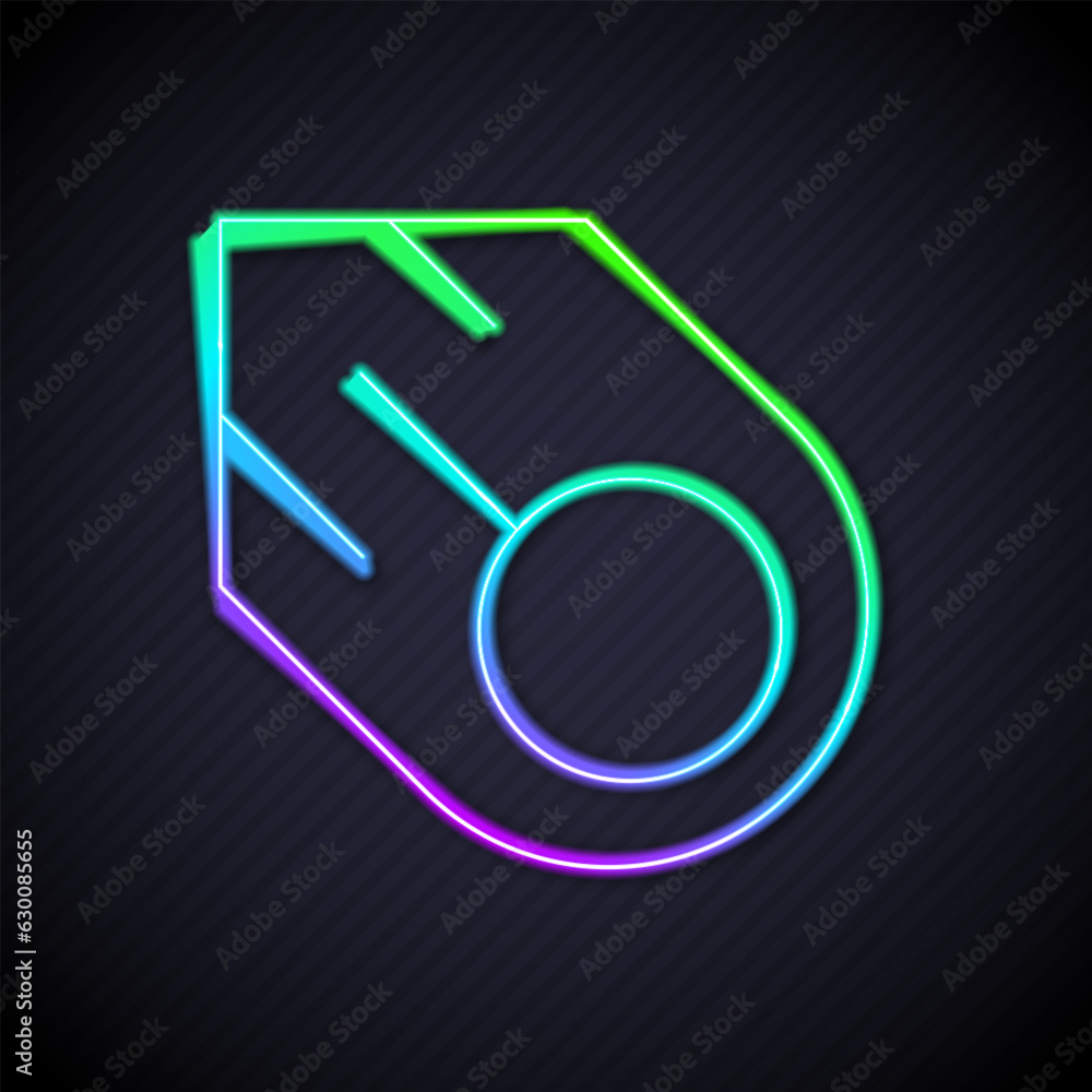 Glowing neon line Comet falling down fast icon isolated on black background. Vector Glowing neon line Comet falling down fast icon isolated on black background. Vector