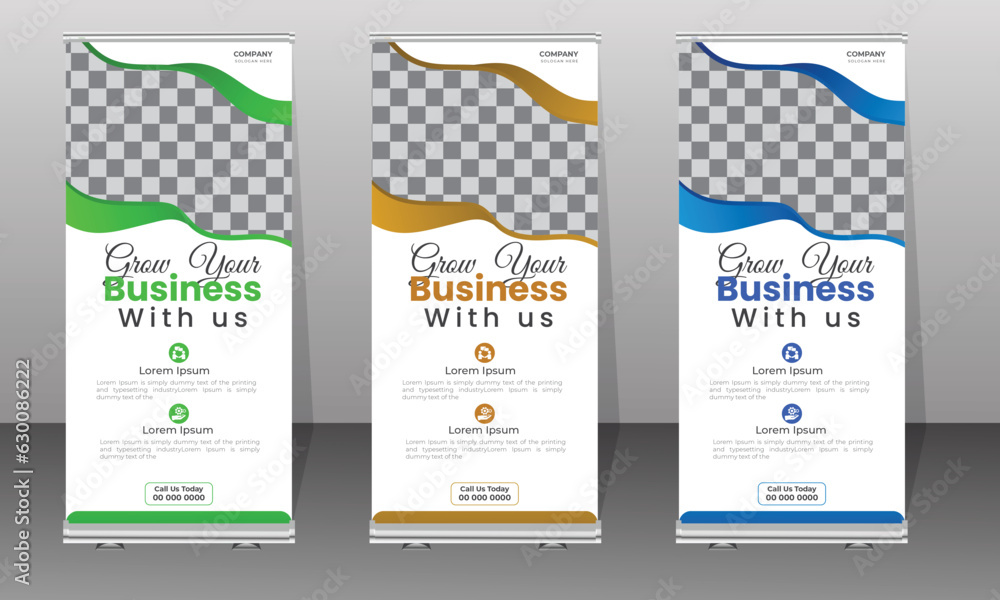 Naklejka premium Modern roll up banner template, Corporate roll up banner design template