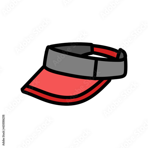 visor hat cap color icon vector. visor hat cap sign. isolated symbol illustration