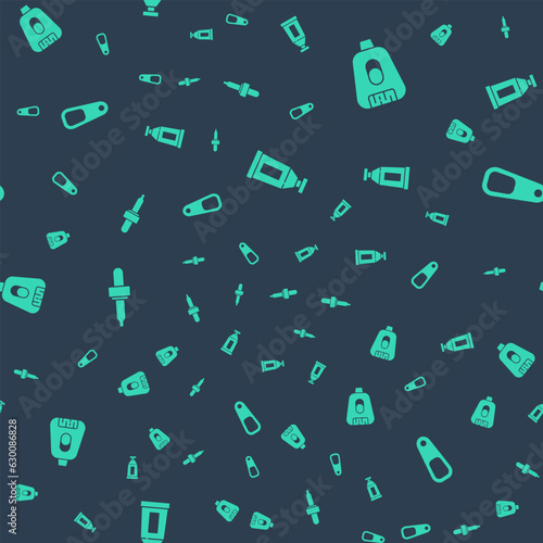 Set Cream or lotion cosmetic tube, Epilator, Pipette and Pumice for feet on seamless pattern. Vector