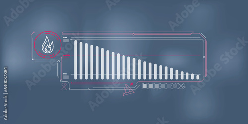 Abstract infographics of reducing natural gas consumption.