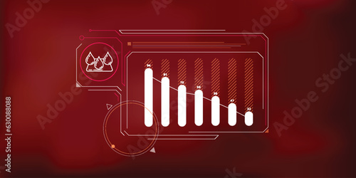 Abstract infographic of decline in oil demand.