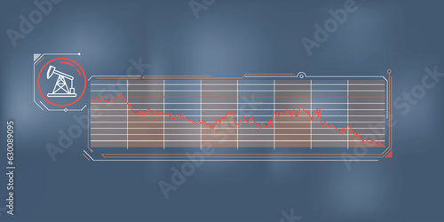 Infographics of the dynamics of the fall in the price of oil extraction.