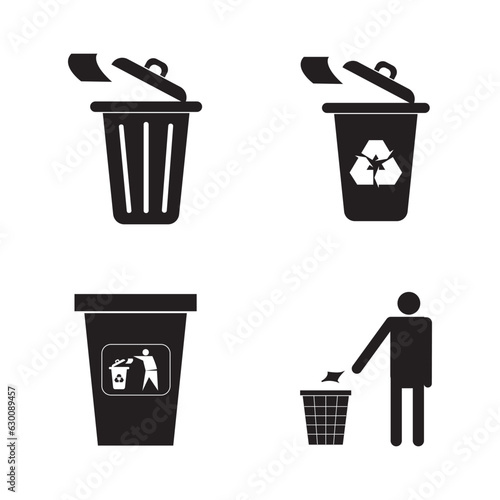 rubbish icon logo vector design template