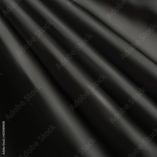 Wrinkled black microfiber fabric. Texture of a rag close-up. eps 10