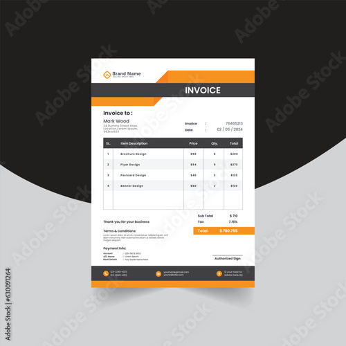 Corporate invoice Design Template