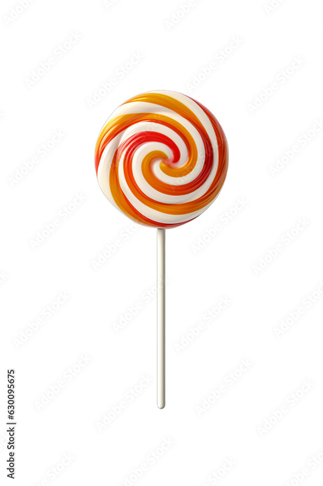 A delicious colourful round lollipop isolated on a transparent background A delicious colourful round lollipop isolated on a transparent background