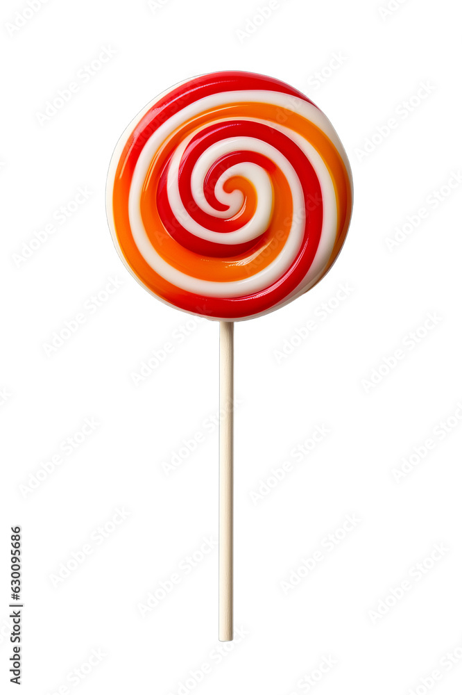 A delicious colourful round lollipop isolated on a transparent background A delicious colourful round lollipop isolated on a transparent background