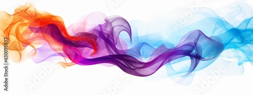 Abstract colorful smoke isolated on white background , generative ai