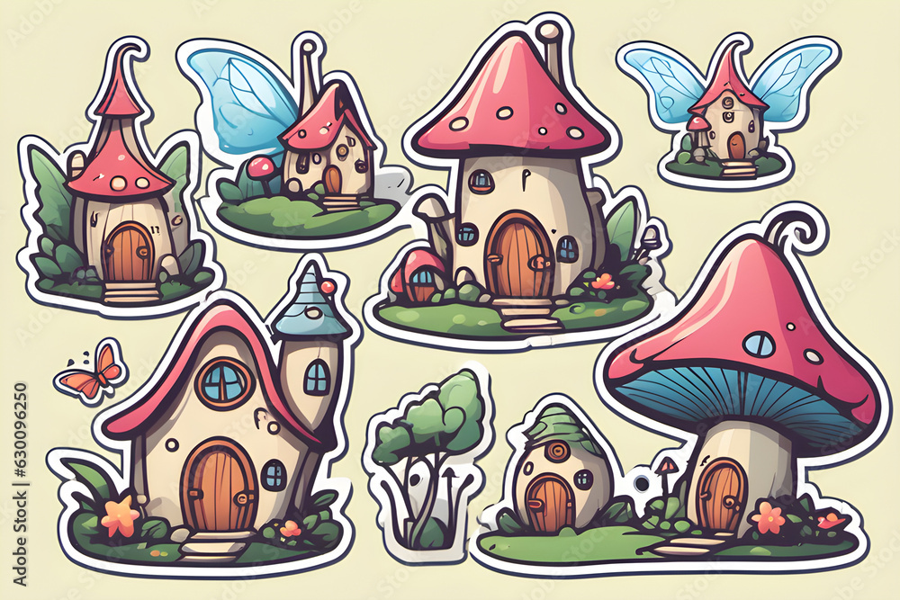 Fairy house, landscape, house, Generative AI Fairy house, landscape, house, Generative AI