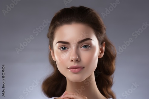 Beautiful Caucasian woman with clean glowing face skin