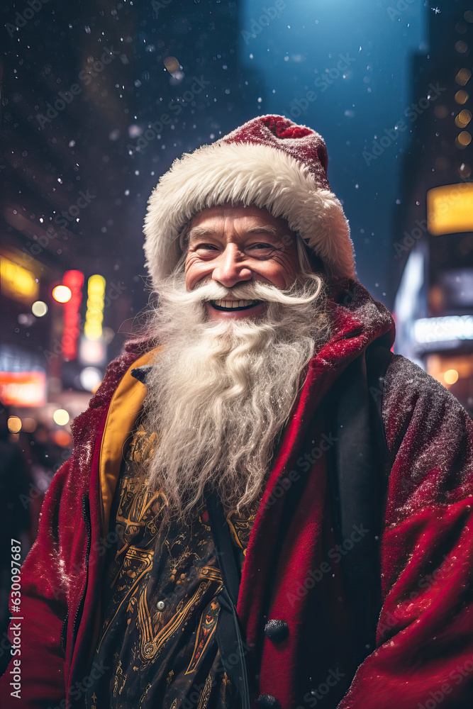 Generative AI image portrait of smiling senior man with white beard in blurred background Generative AI image portrait of smiling senior man with white beard in blurred background