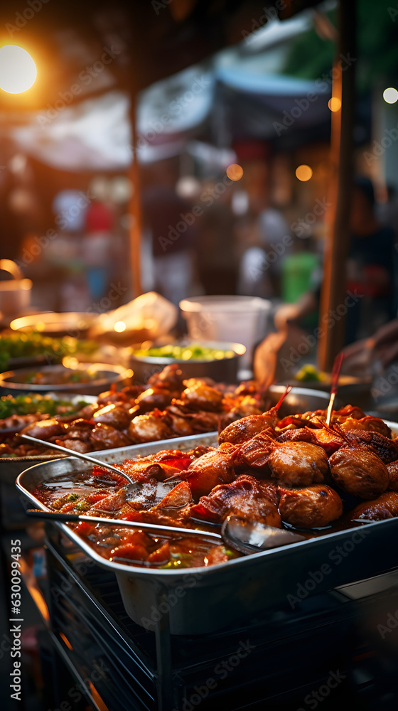 Culinary Adventure: Foodie Exploring Exotic Street Food in a Vibrant Market | Generative AI