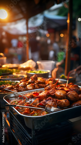 Culinary Adventure: Foodie Exploring Exotic Street Food in a Vibrant Market | Generative AI