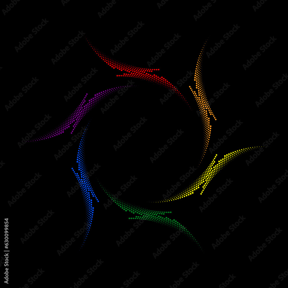 Rainbow vector dotted lines in star form. LGBTQ pride flag. Segmented ...
