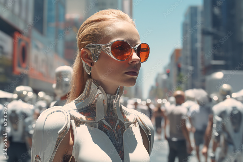 futuristic cyber women in space clothes. generative ai futuristic cyber women in space clothes. generative ai