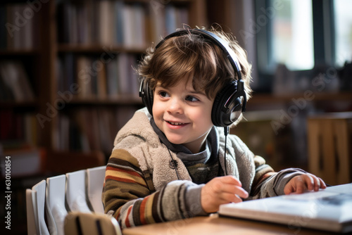 hypersensitive hearing in a child with autism echolalia generative ai photo