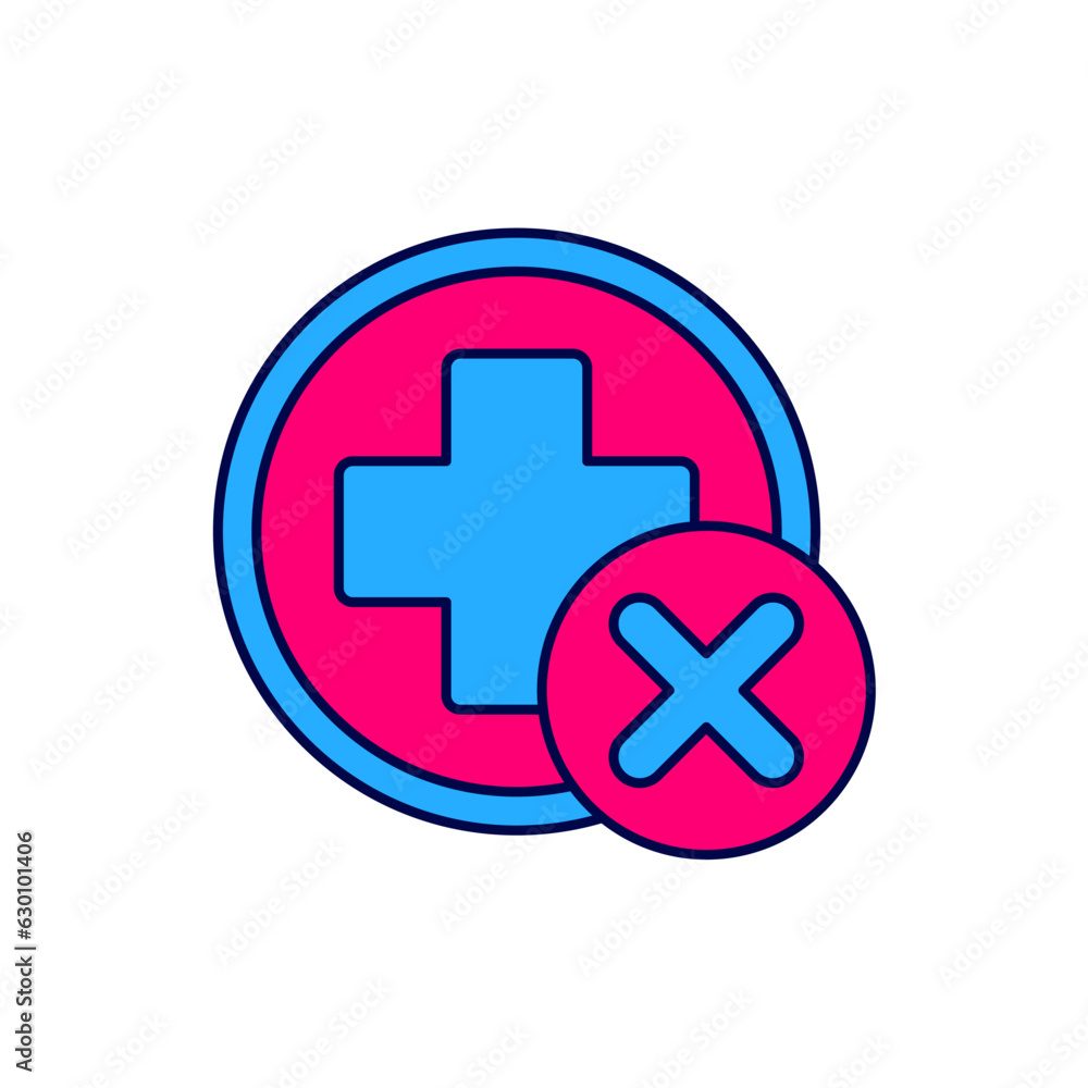 Filled outline Cross hospital medical icon isolated on white background. First aid. Diagnostics symbol. Medicine and pharmacy sign. Vector Filled outline Cross hospital medical icon isolated on white background. First aid. Diagnostics symbol. Medicine and pharmacy sign. Vector