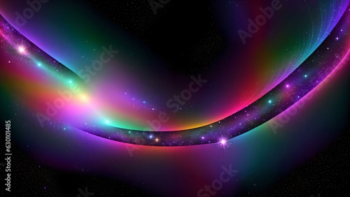 Photo of a vibrant and mesmerizing cosmic swirl with sparkling stars on a captivating black backdrop