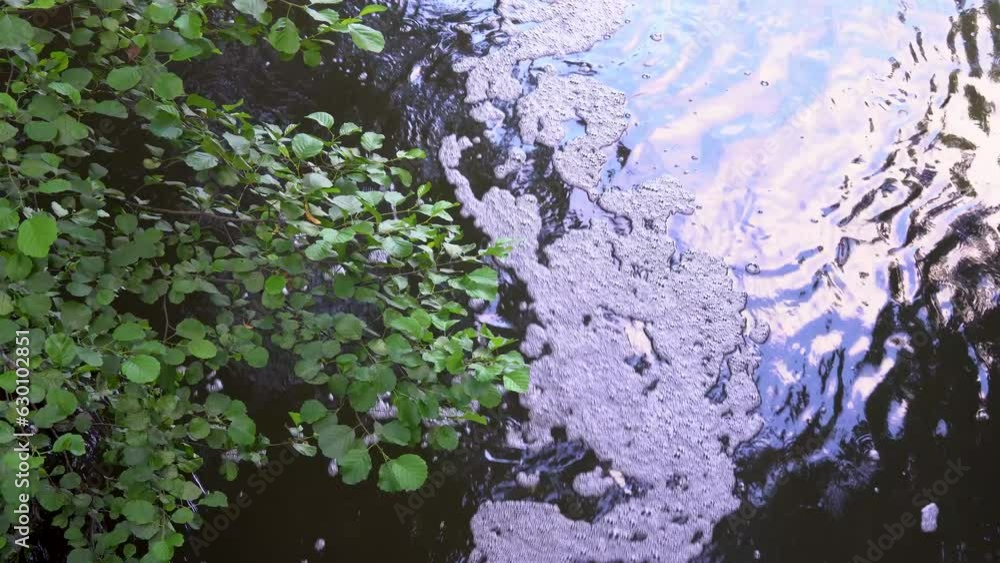 water flowing in a stream blowing bubbles water flowing in a stream blowing bubbles