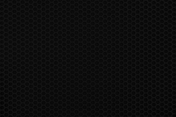 Empty black perforated metal grid with circular holes for abstract  horizontal seamless, Metallic rounded mesh plate background and steel texture. beautiful patterns, space for work, modern wallpaper.