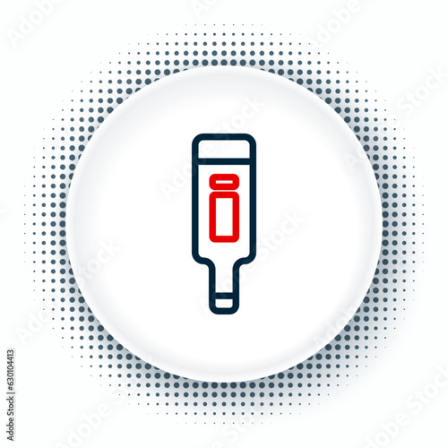 Line Medical digital thermometer for medical examination icon isolated on white background. Colorful outline concept. Vector