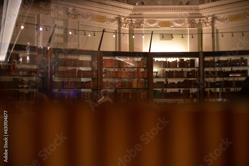 Bookshelves with books in a Historic Library