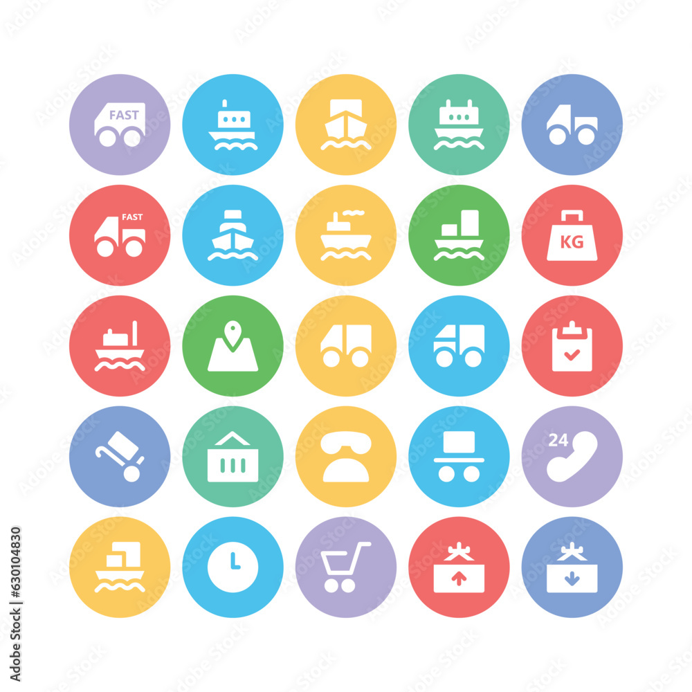 Flat Circular Icons of Cargo and Delivery
Flat Circular Icons of Cargo and Delivery