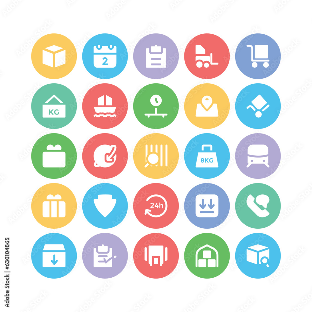 Flat Circular Icons of Warehouse and Delivery
Flat Circular Icons of Warehouse and Delivery