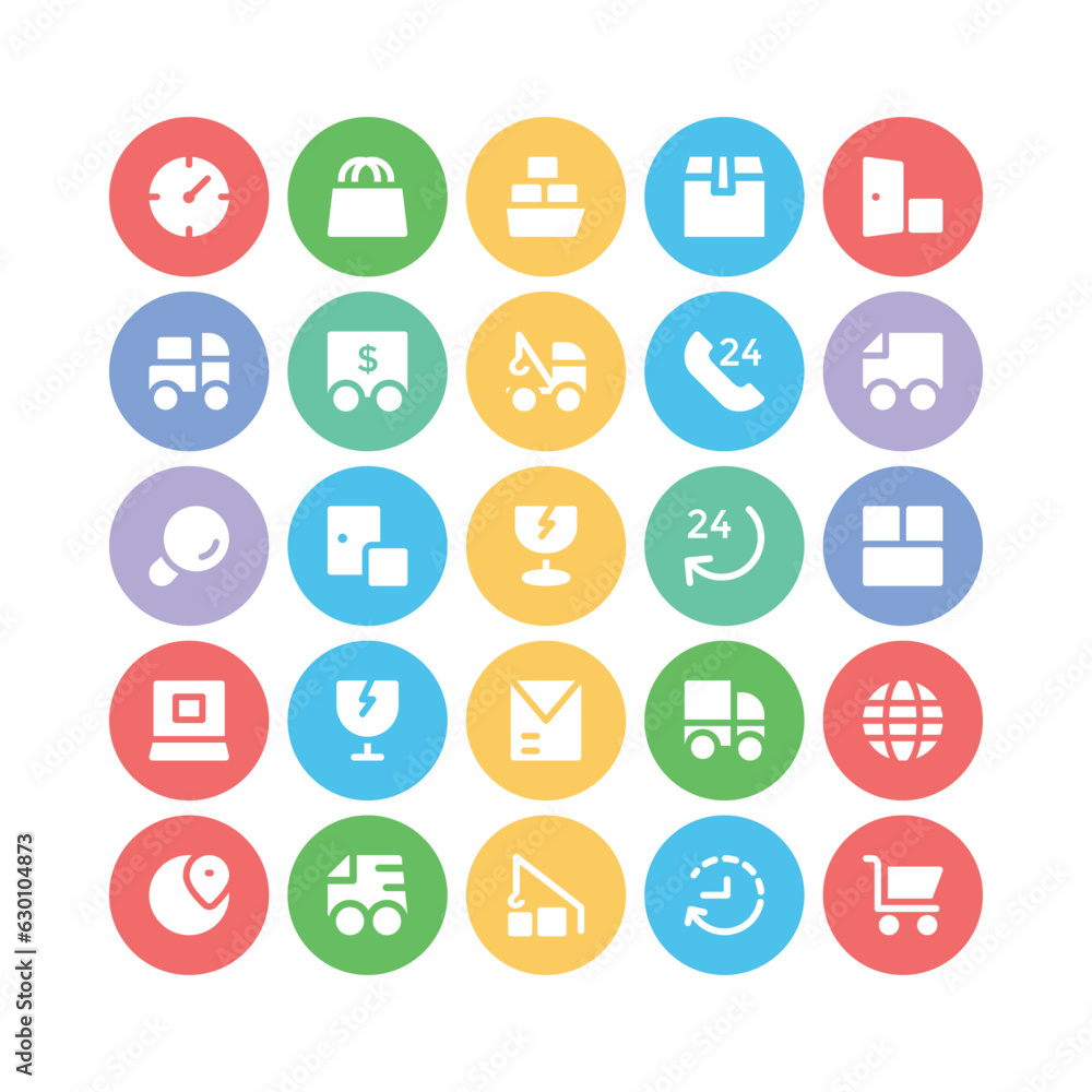 Flat Circular Icons of Warehouse
Flat Circular Icons of Warehouse
