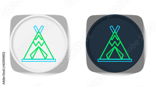 Line Traditional indian teepee or wigwam icon isolated on white background. Indian tent. Colorful outline concept. Vector