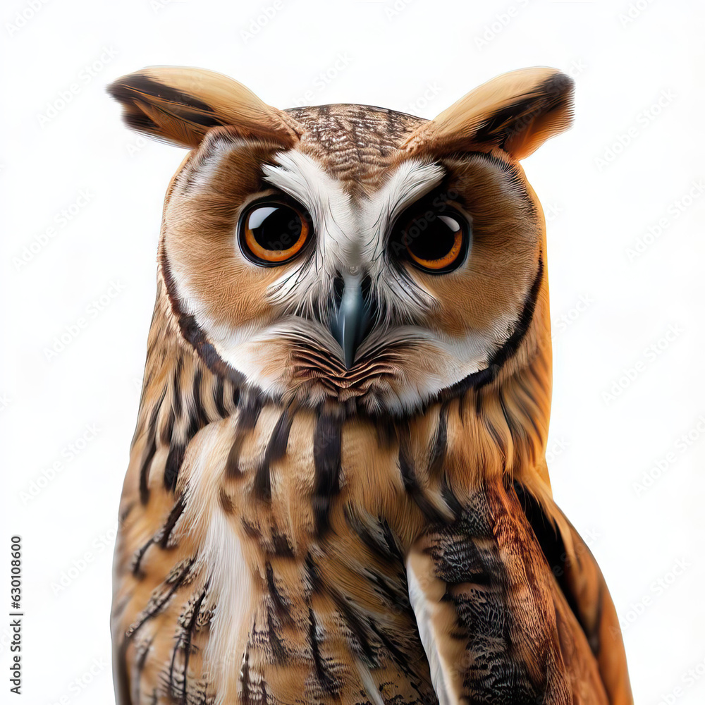 Obraz premium Nocturnal Beauty: Owl Illustration, Generative AI